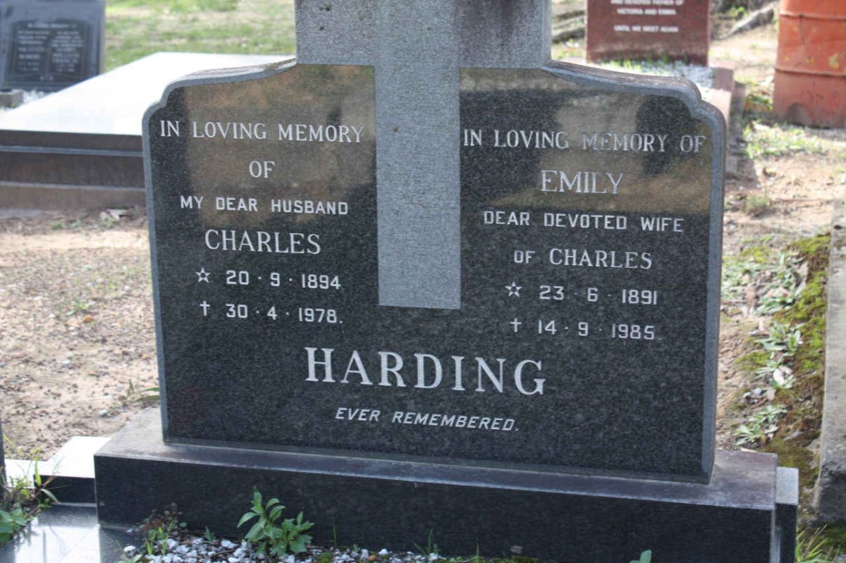 HARDING Charles 1894-1978 &amp; Emily 1891-1985