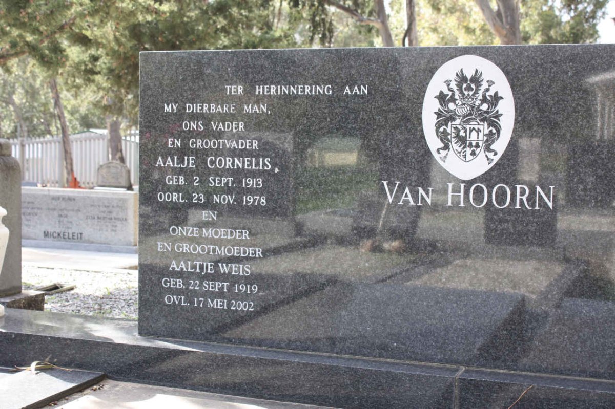 HOORN Aalje Cornelis, van 1913-1978 &amp; Aaltje Weis 1919-2002