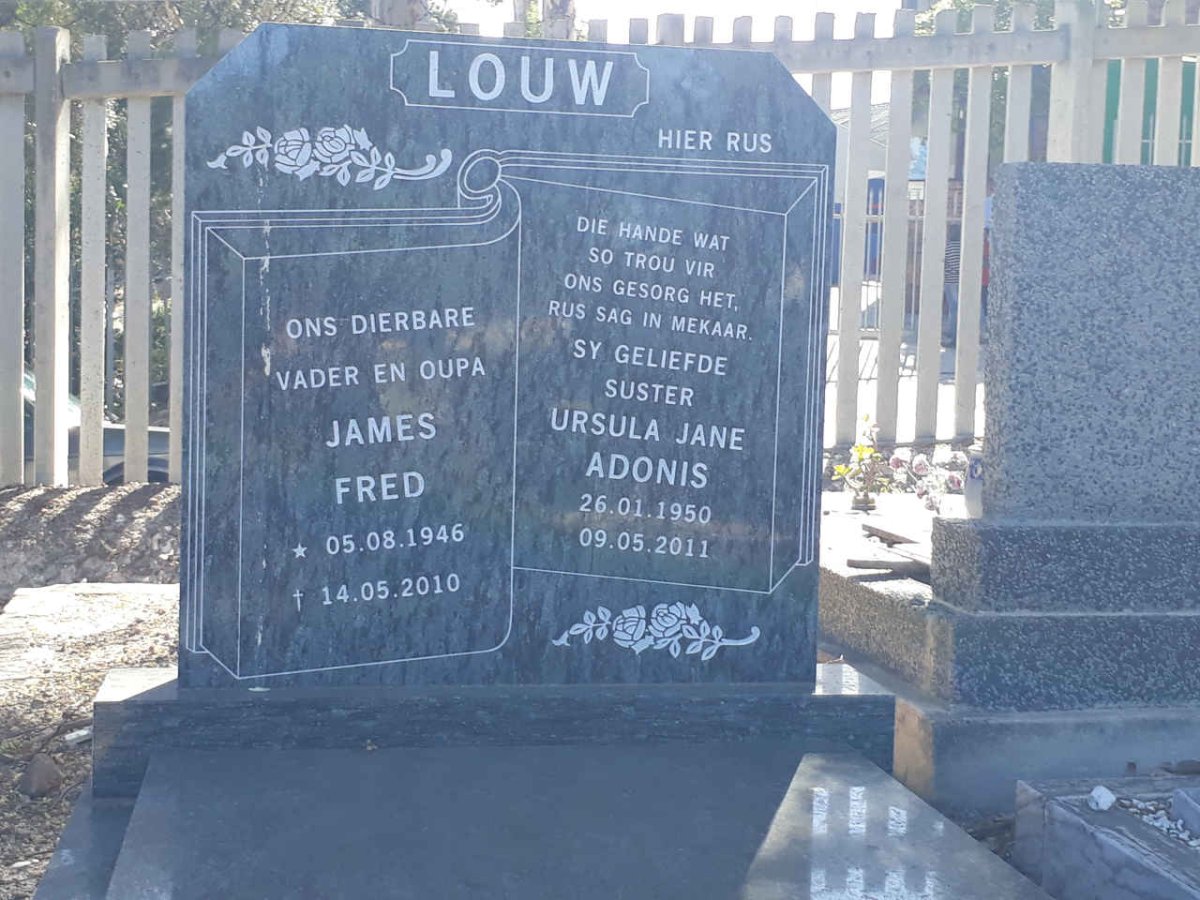 LOUW James Fred 1946-2010 :: ADONIS Ursula Jane 1950-2011