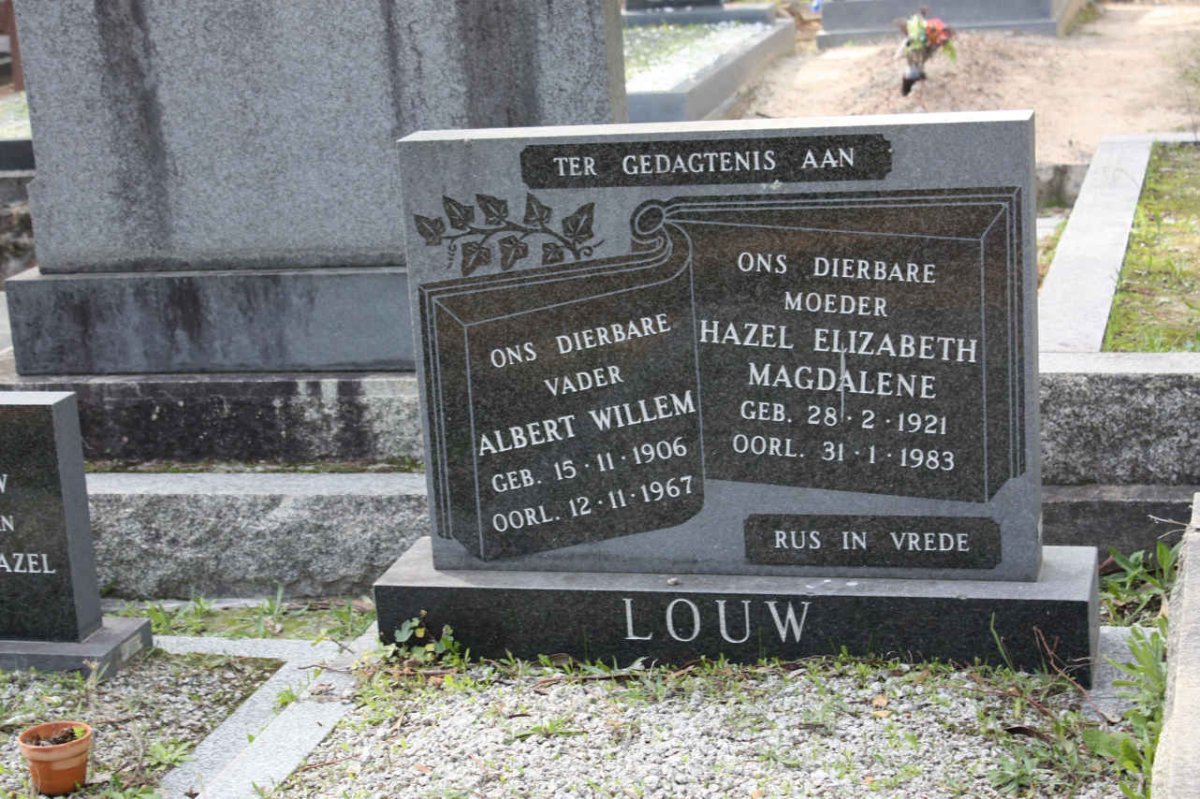 LOUW Albert Willem 1906-1967 &amp; Hazel Elizabeth Magdalene 1921-1983