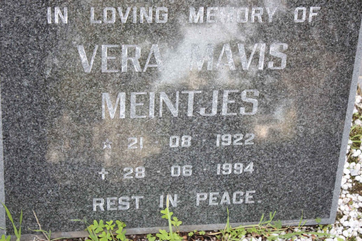 MEINTJIES Vera Mavis 1922-1994