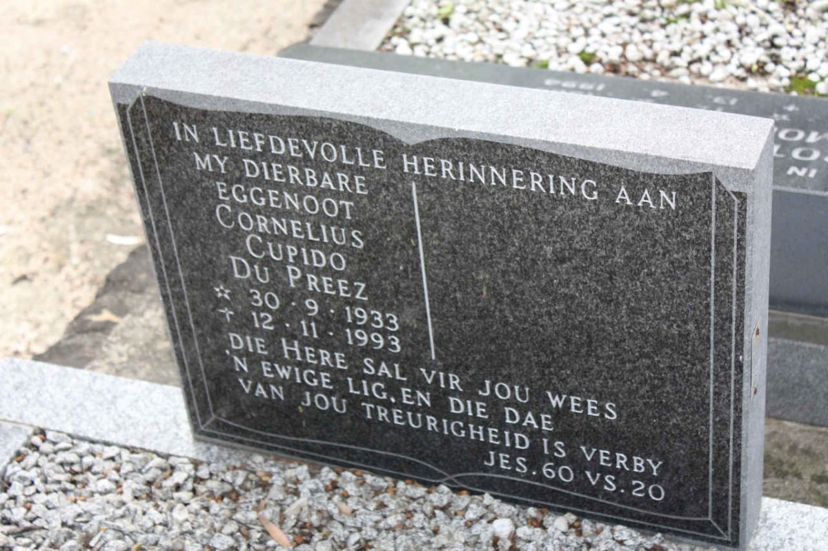 PREEZ Cornelius Cupido, du 1933-1993