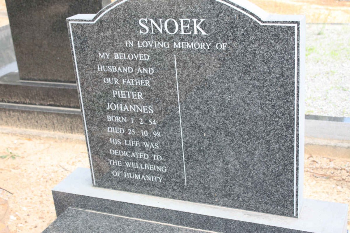 SNOEK Pieter Johannes 1954-1998