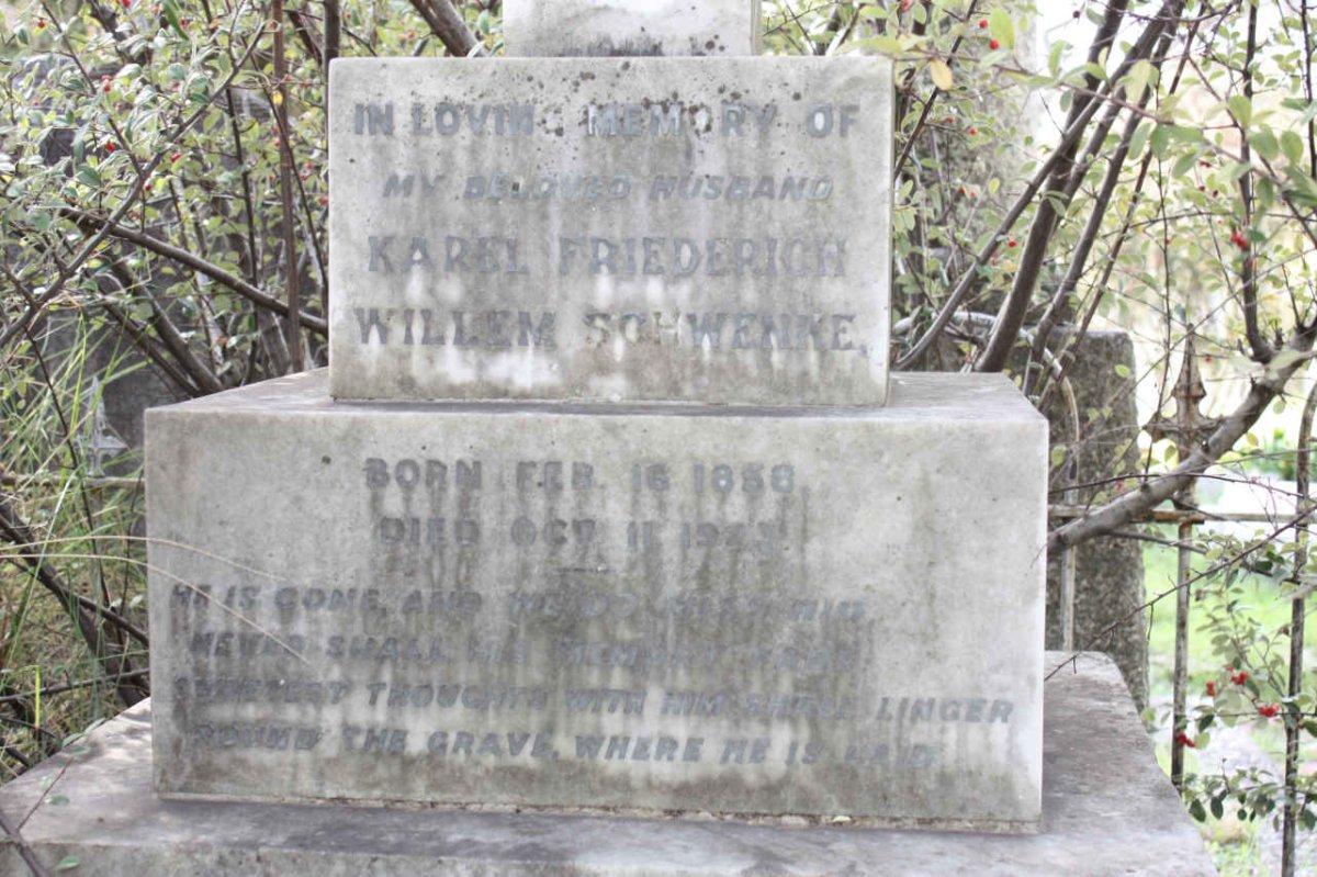 SCHWENKE Karel Friederich Willem 1858-1943 &amp; Katharina Fredrika TRAUTMANN -1943