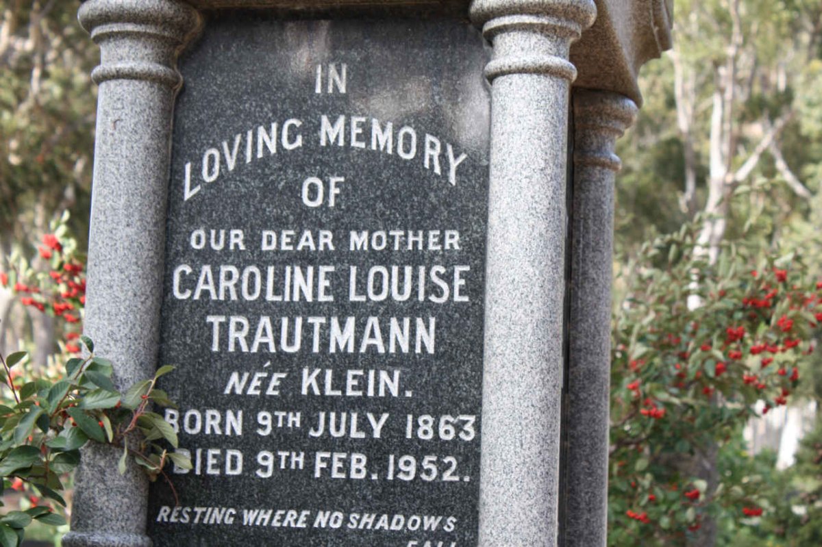 TRAUTMANN Caroline Louise nee KLEIN 1863-1952