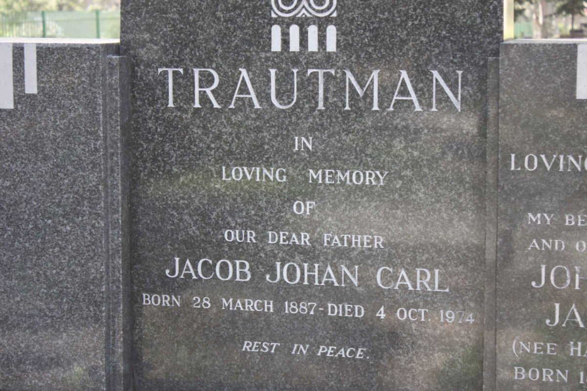TRAUTMAN Jacob Johan Carl 1987-1974