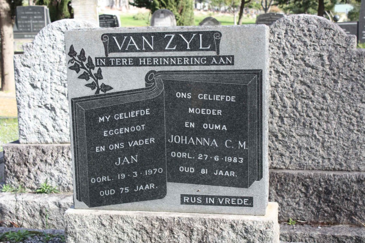 ZYL Jan, van -1970 &amp; Johanna C.M. -1983