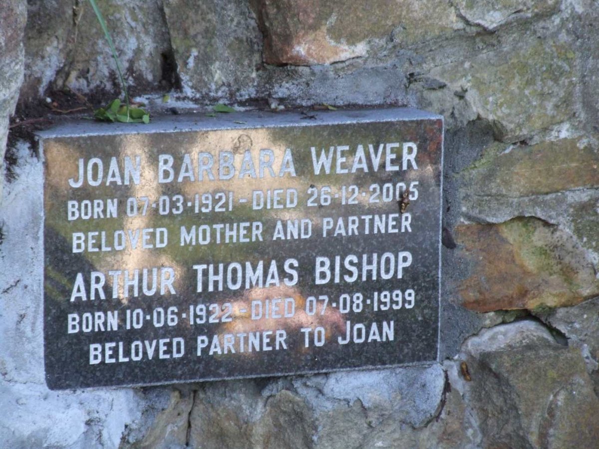 BISHOP Arthur Thomas 1922-1999 &amp; Joan Barbara WEAVER 1921-2005