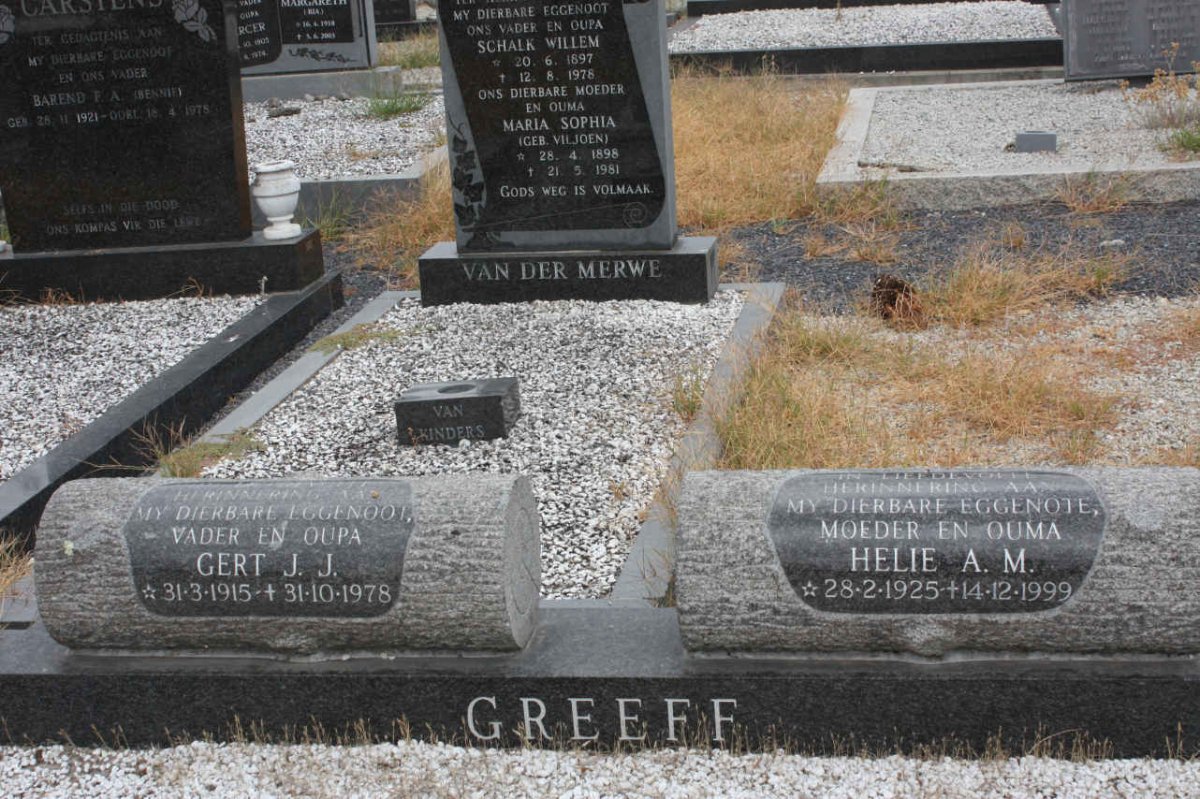 GREEFF Gert J.J. 1915-1978 &amp; Helie A.M. 1925-1999