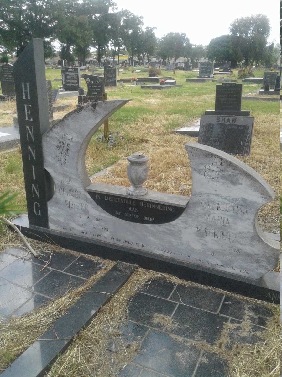 HENNING Jan Gerzon Eliezer 1943-1988 & Marietha Maria 1938-1988