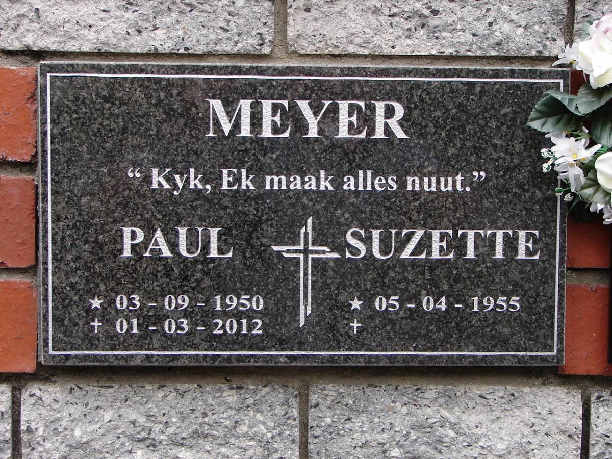 MEYER Paul 1950-2012 &amp; Suzette 1955-