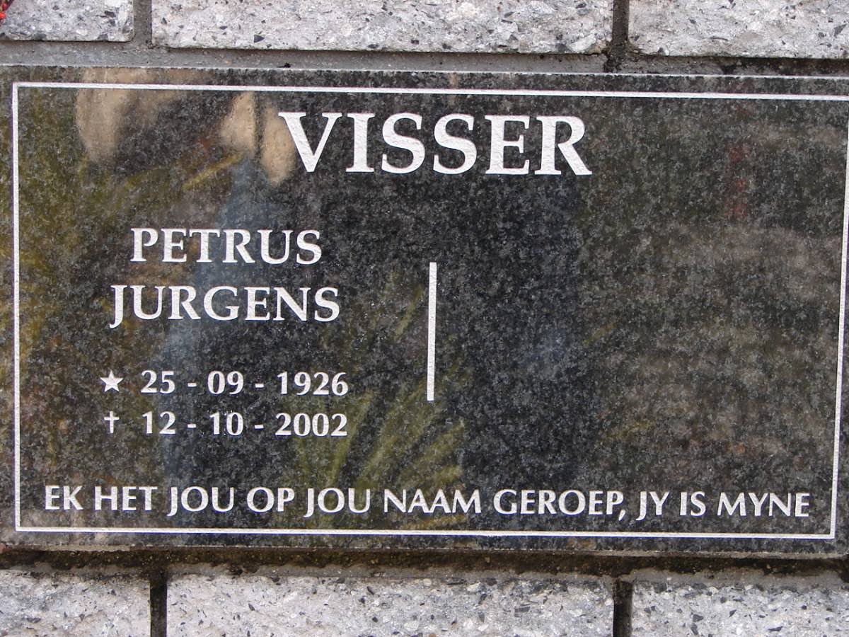 VISSER Petrus Jurgens 1926-2002
