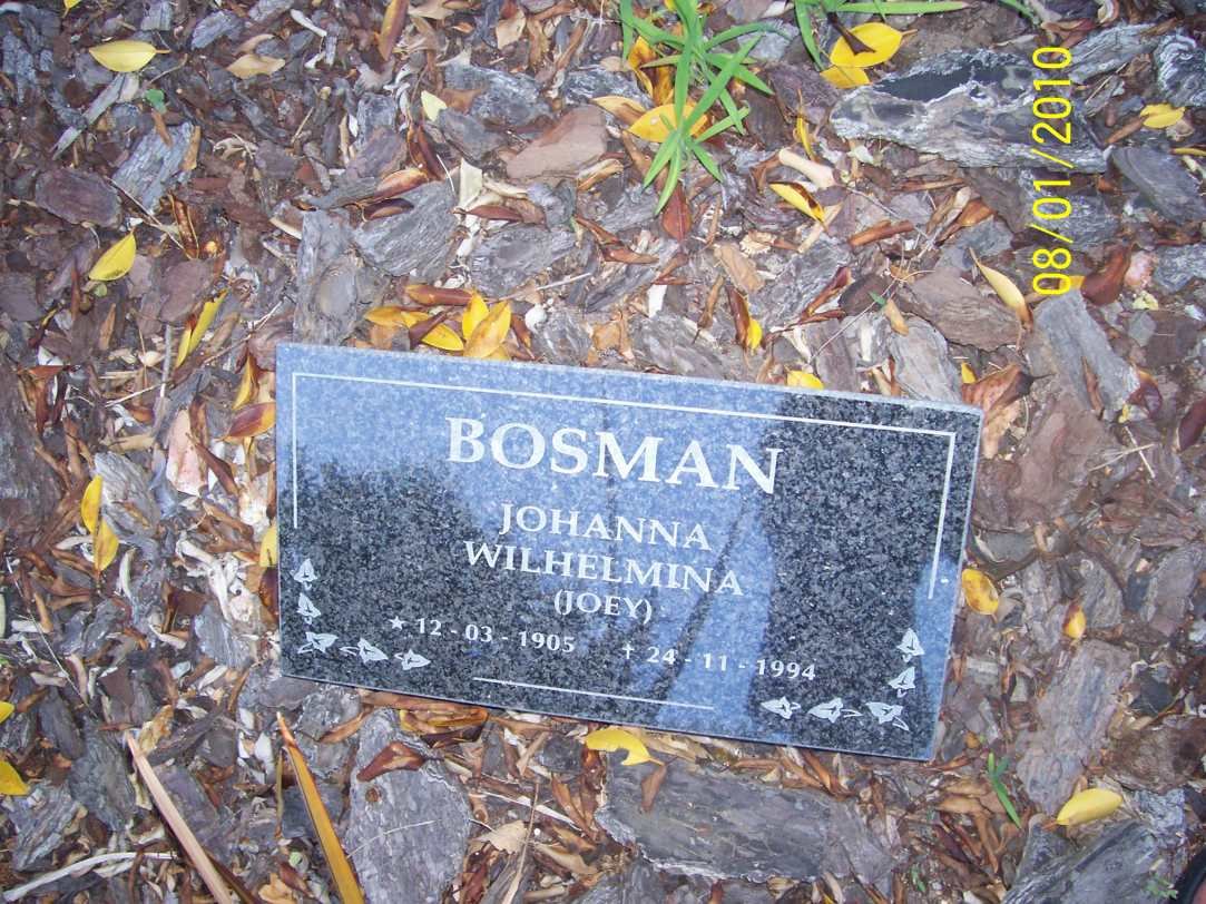 BOSMAN Johanna Wilhelmina 1905-1994