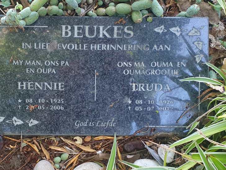 BEUKES Hennie 1925-2006 & Truda 1926-2012