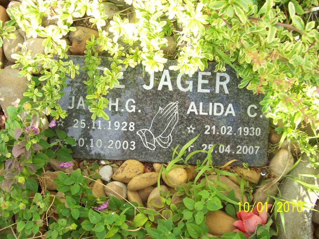 JAGER Jan H.G., de 1928-2003 &amp; Alida C. 1930-2007