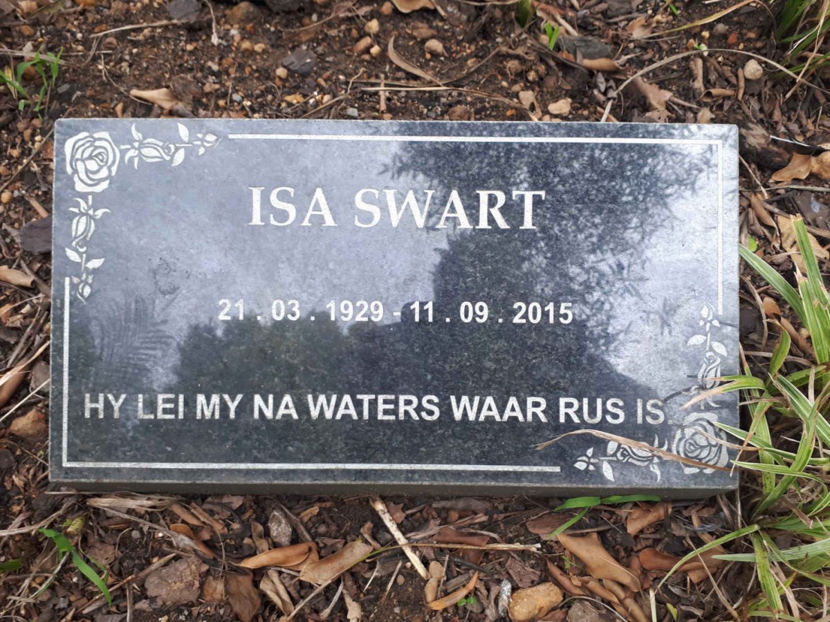 SWART Isa 1929-2015