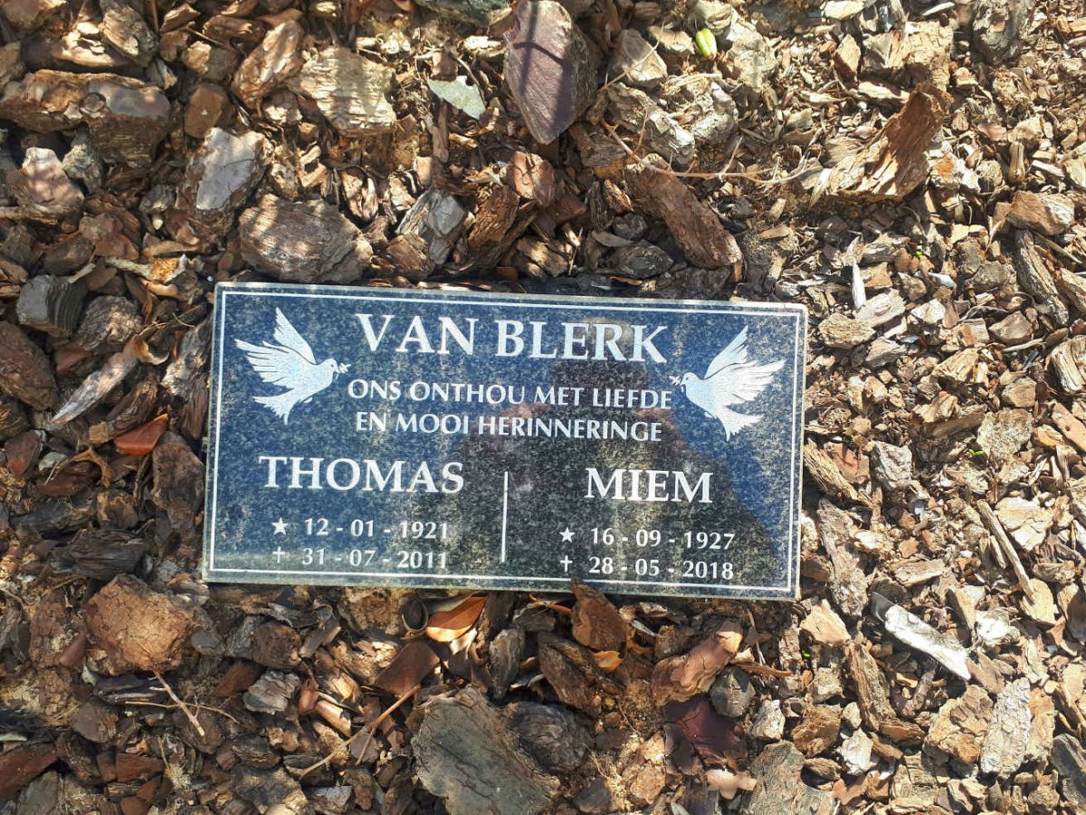 BLERK Thomas, van 1921-2011 &amp; Miem 1927-2018