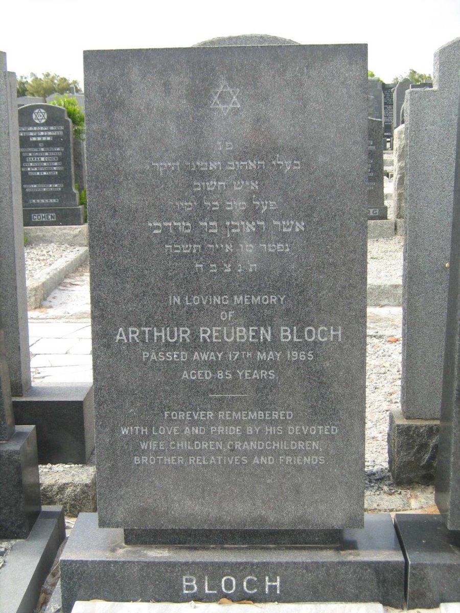 BLOCH Arthur Reuben  -1965