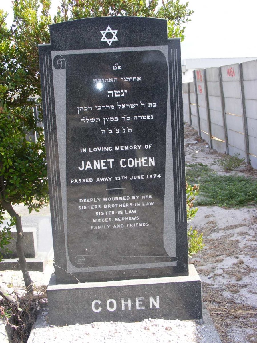 COHEN Janet -1974
