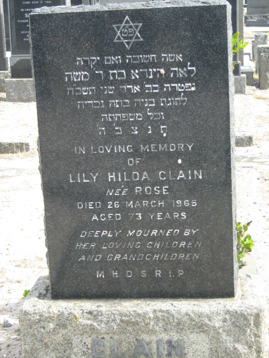 CLAIN Lily Hilda nee ROSE -1965