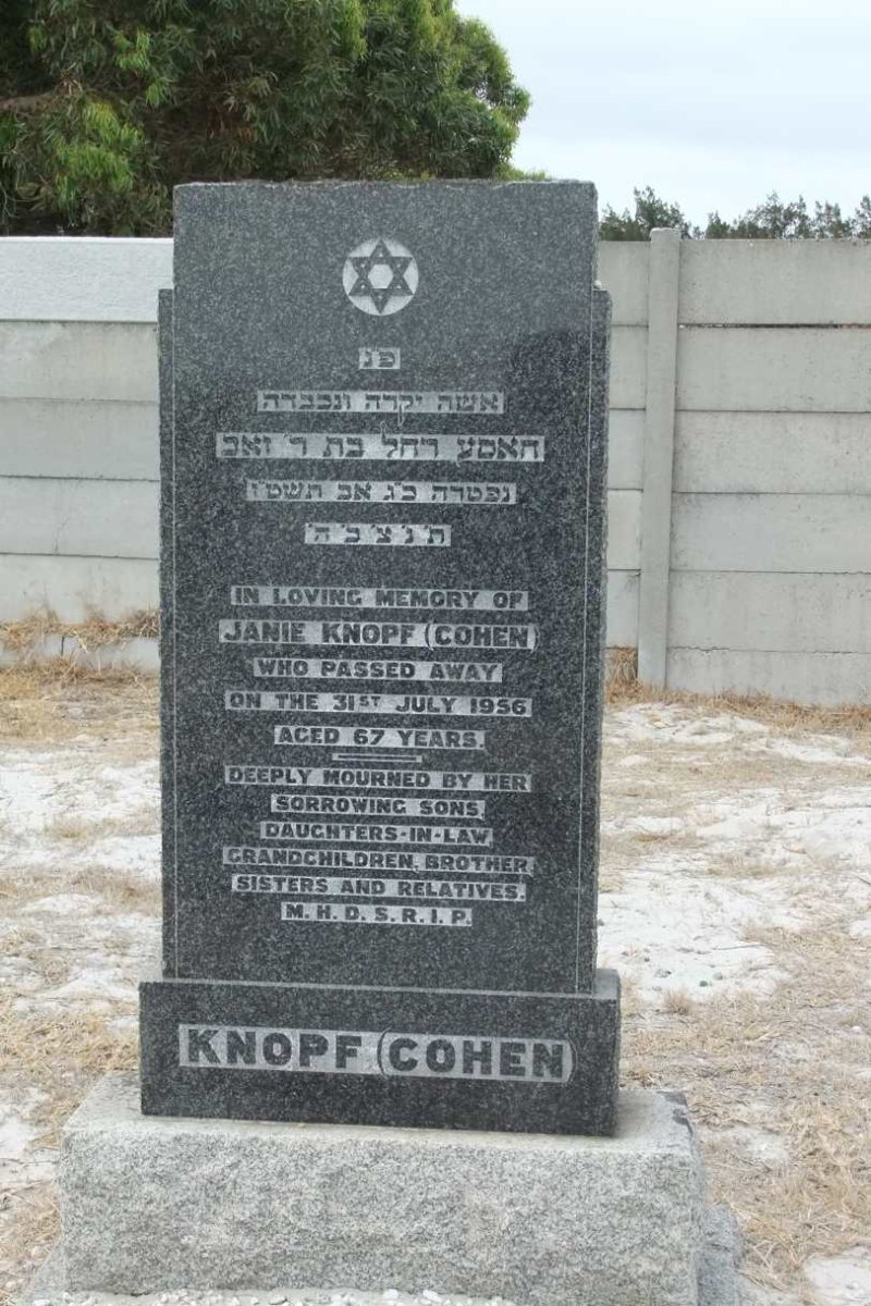 KNOPF Janie nee COHEN -1956