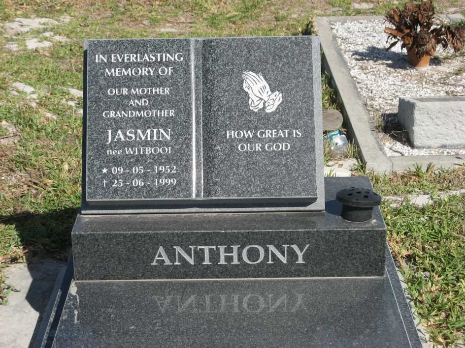 ANTHONY Jasmin nee WITBOOI 1952-1999