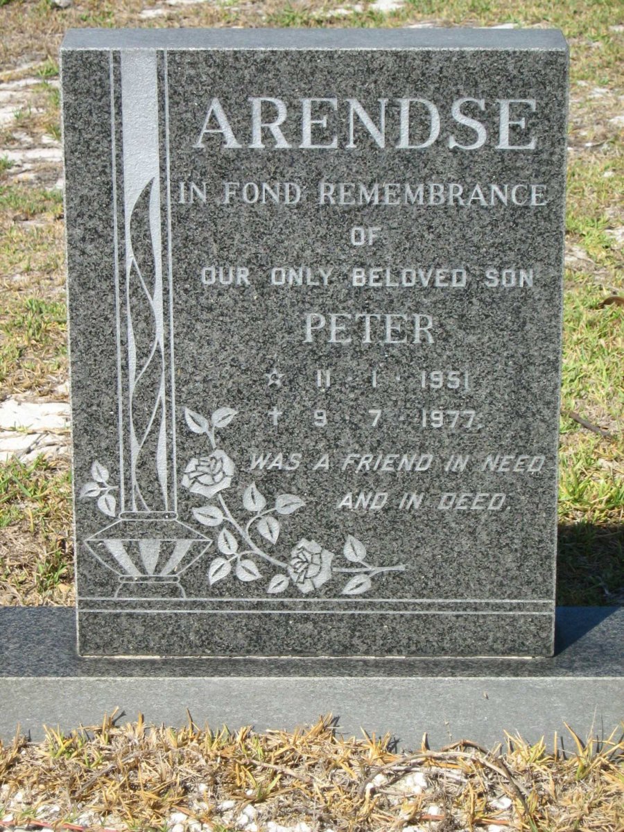 ARENDSE Peter 1951-1977