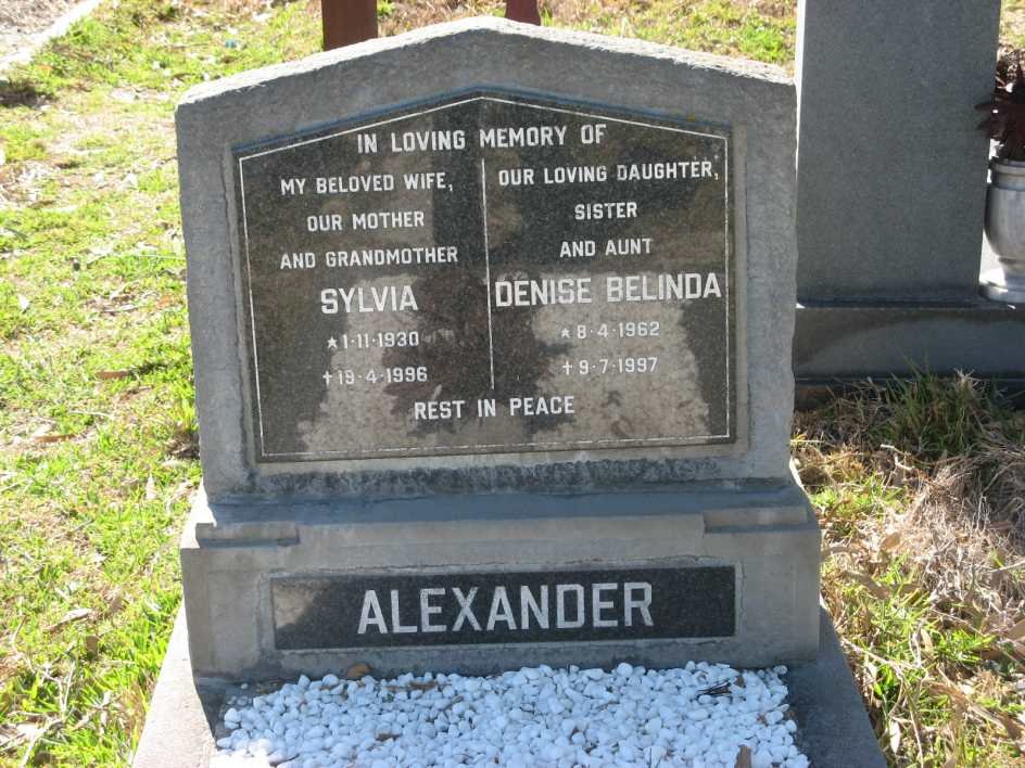 ALEXANDER Sylvia 1930-1996 :: ALEXANDER Denise Belinda 1962-1997