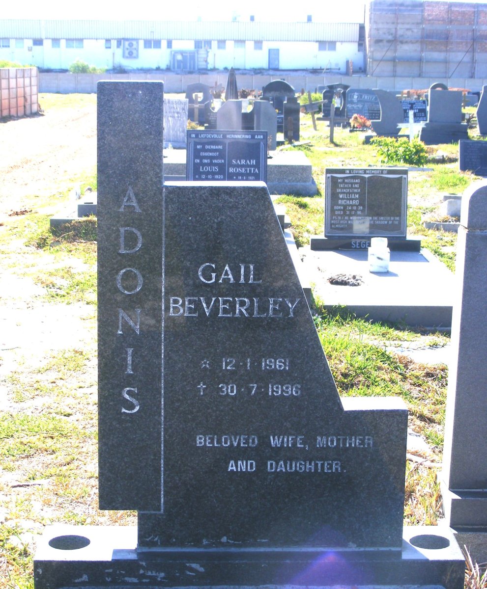 ADONIS Gail Beverley 1951-1996