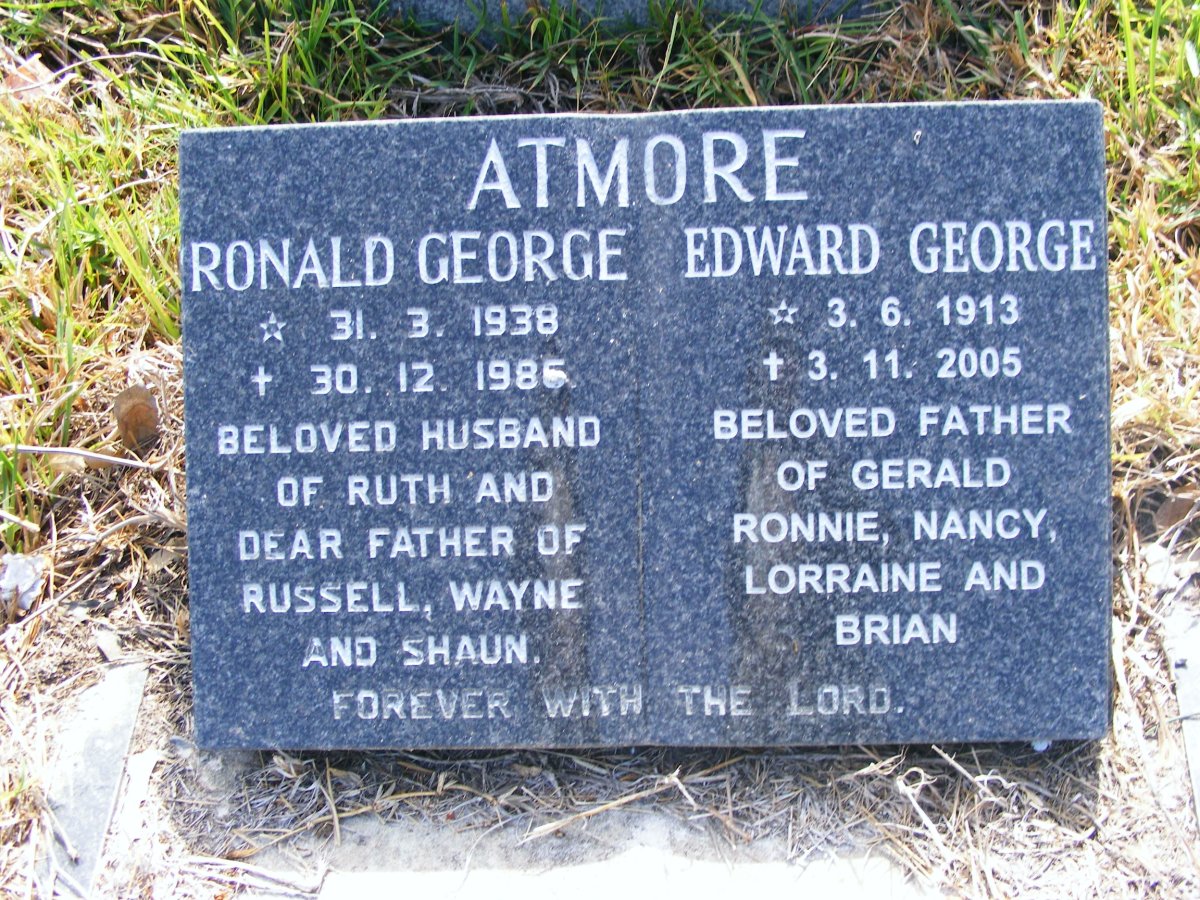 ATMORE Edward George 1913-2005 :: ATMORE Ronald George 1938-1985