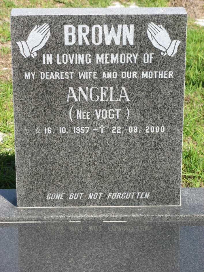 BROWN Angela nee VOGT 1957-2000