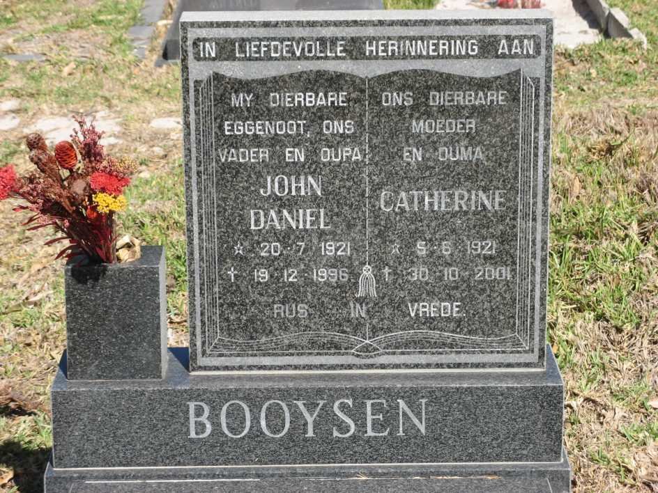 BOOYSEN John Daniel 1921-1996 &amp; Catherine 1921-2001