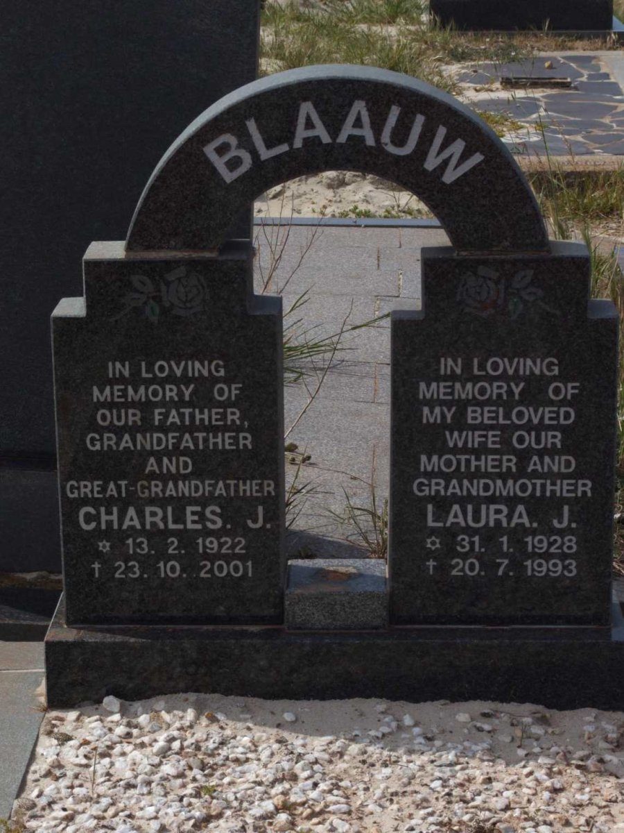 BLAAUW Charles J. 1922-2001 &amp; Laura J. 1928-1993