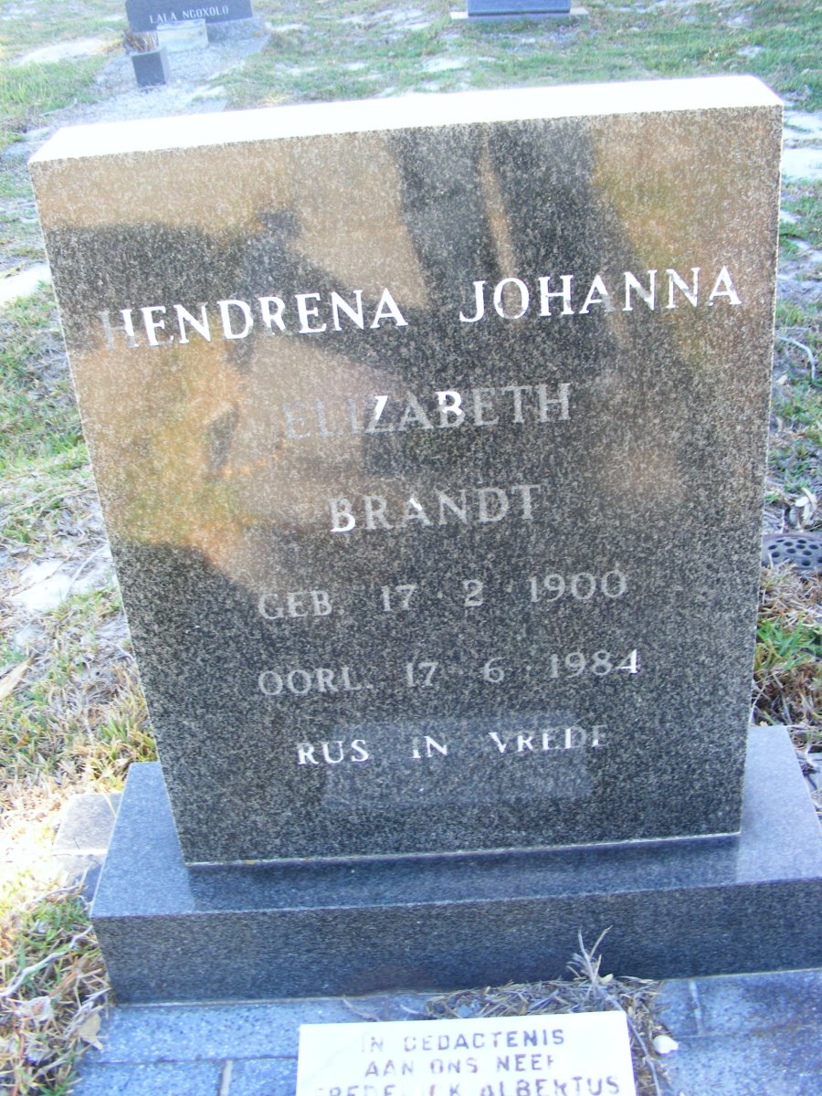 BRANDT Hendrena Johanna Elizabeth 1900-1984 :: DE MILANDER Frederick Albertus 1920-1987