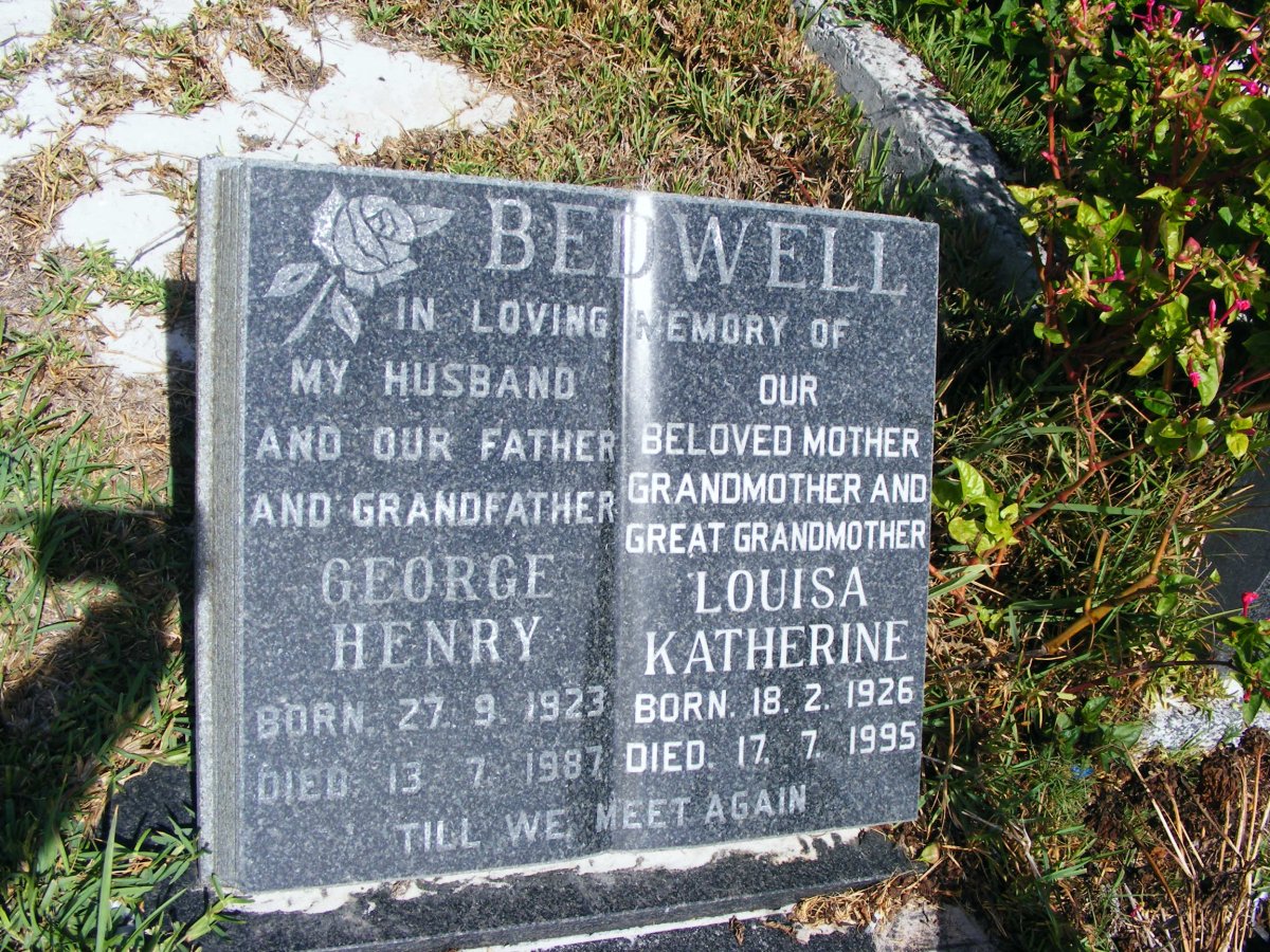 BEDWELL George Henry 1923-1987 &amp; Louisa Katherine 1926-1995