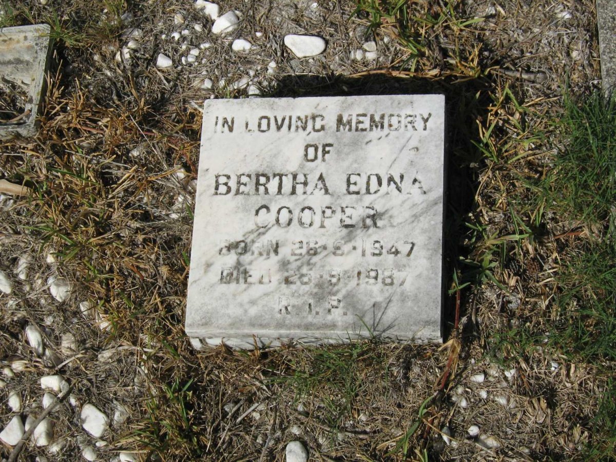 COOPER Bertha Edna 1947-1987