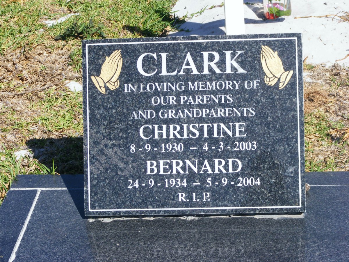 CLARK Bernard 1934-2004 &amp; Christine 1930-2003