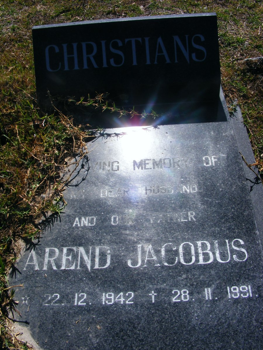 CHRISTIANS Arend Jacobus 1942-1991