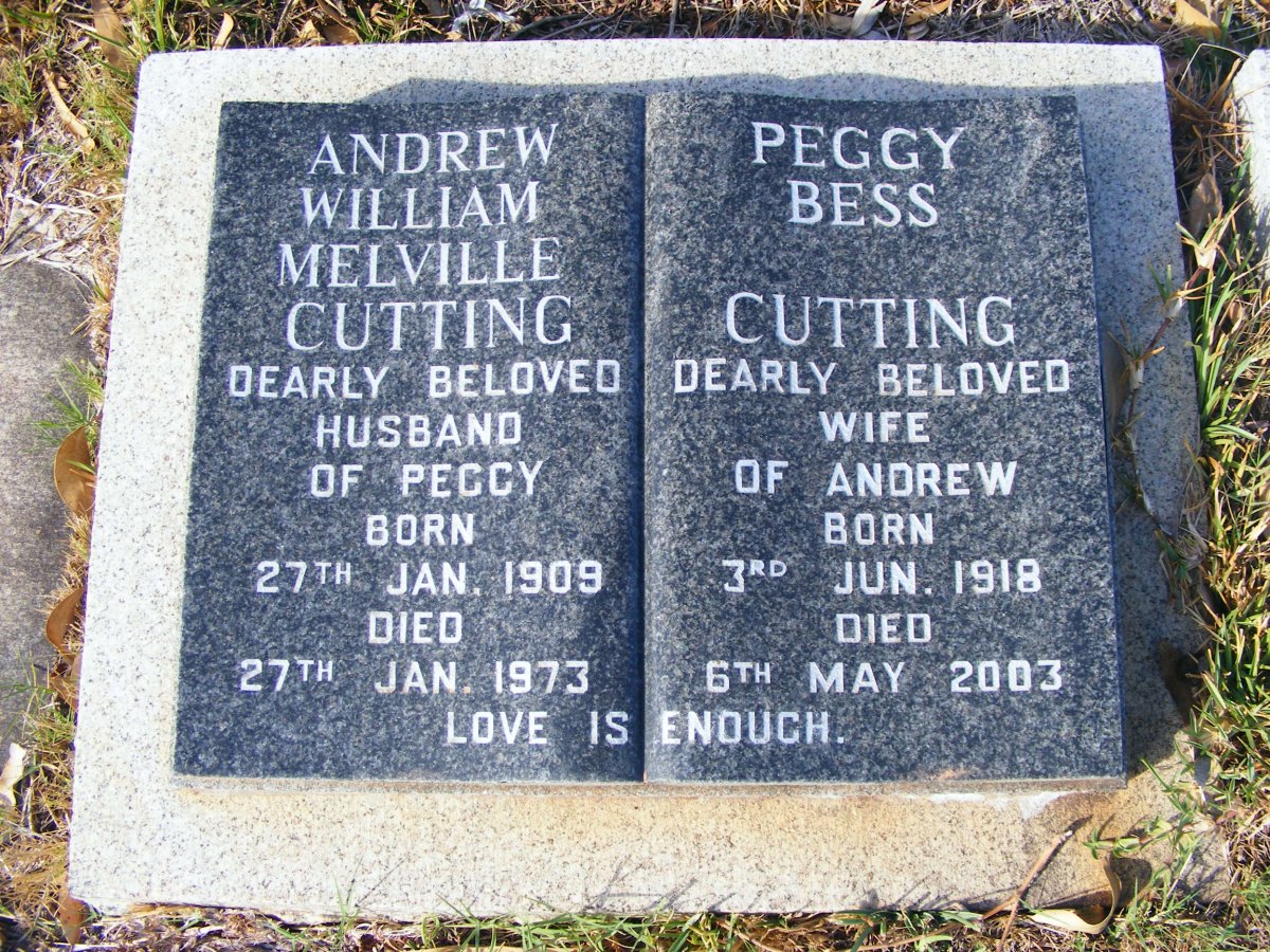 CUTTING Andrew William Melville 1909-1973 &amp; Peggy Bess 1918-2003