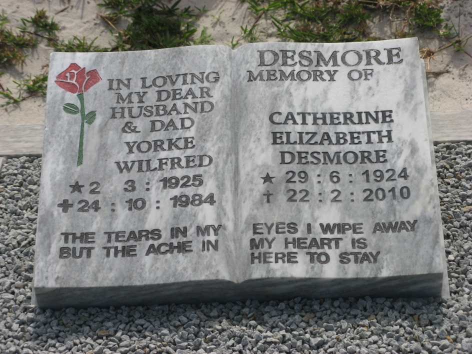 DESMORE Yorke Wilfred 1925-1984 &amp; Catherine Elizabeth 1924-2010