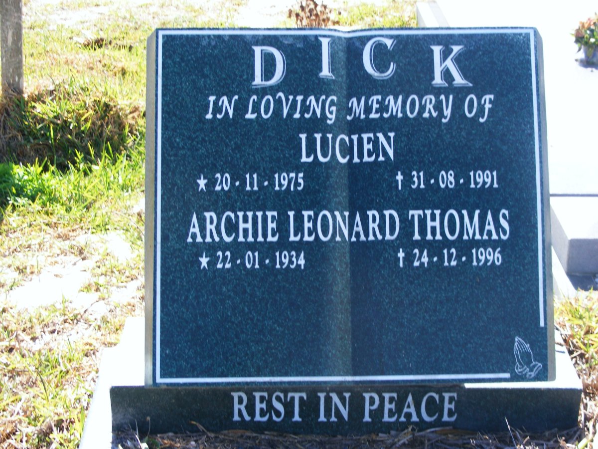 DICK Archie Leonard Thomas 1934-1996 :: DICK Lucien 1975-1991
