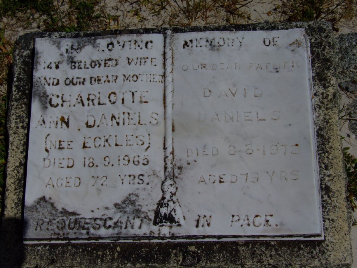DANIELS David -1973 &amp; Charlotte Ann nee ECKLES -1965