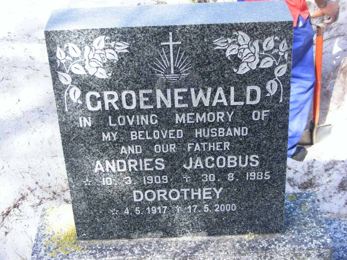 GROENEWALD Andries Jacobus 1909-1985 &amp; Dorothey 1917-2000