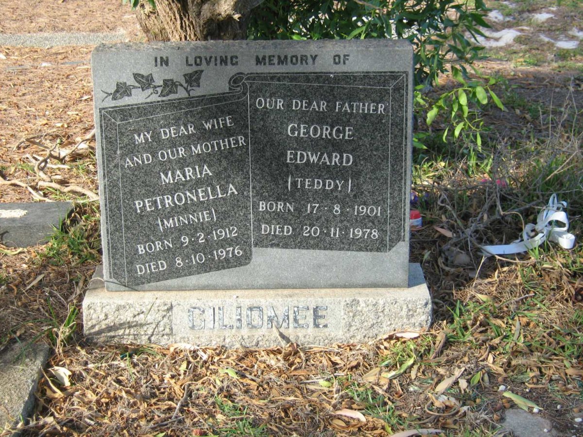 GILIOMEE George Edawrd 1901-1978 &amp; Maria Petronella 1912-1976