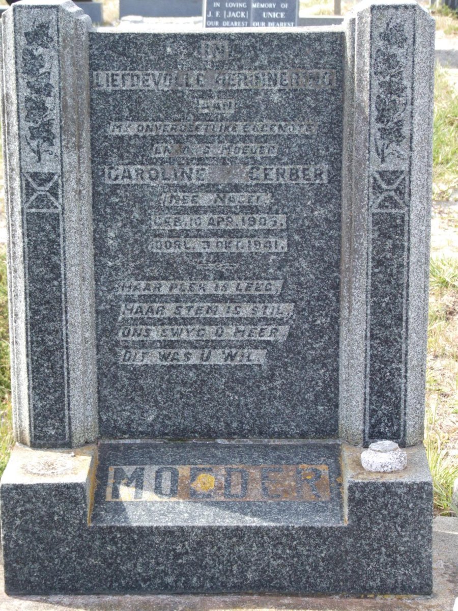 GERBER Caroline nee NAGEL 1905-1941