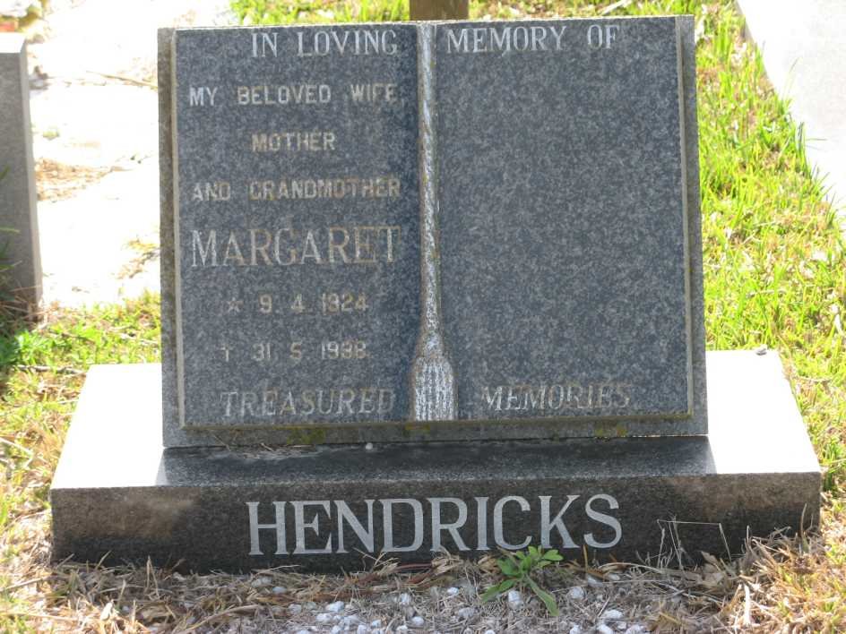HENDRICKS Margaret 1924-19?8