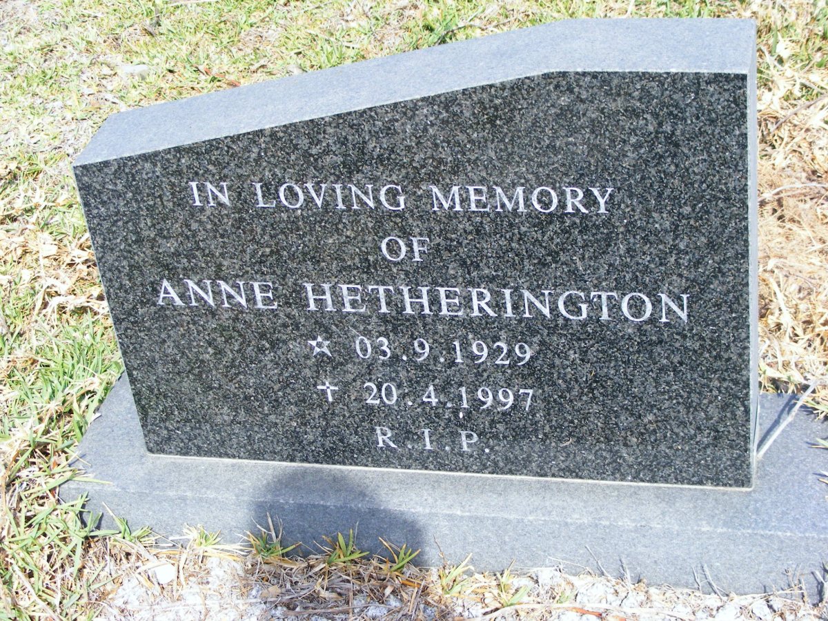 HETHERINGTON Anne 1929-1997