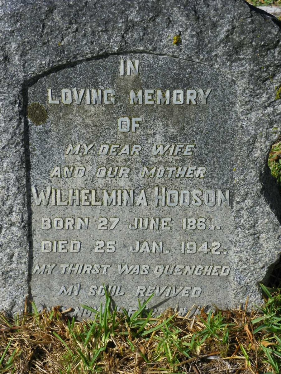 HODSON  Wilhelmina 1863-1942