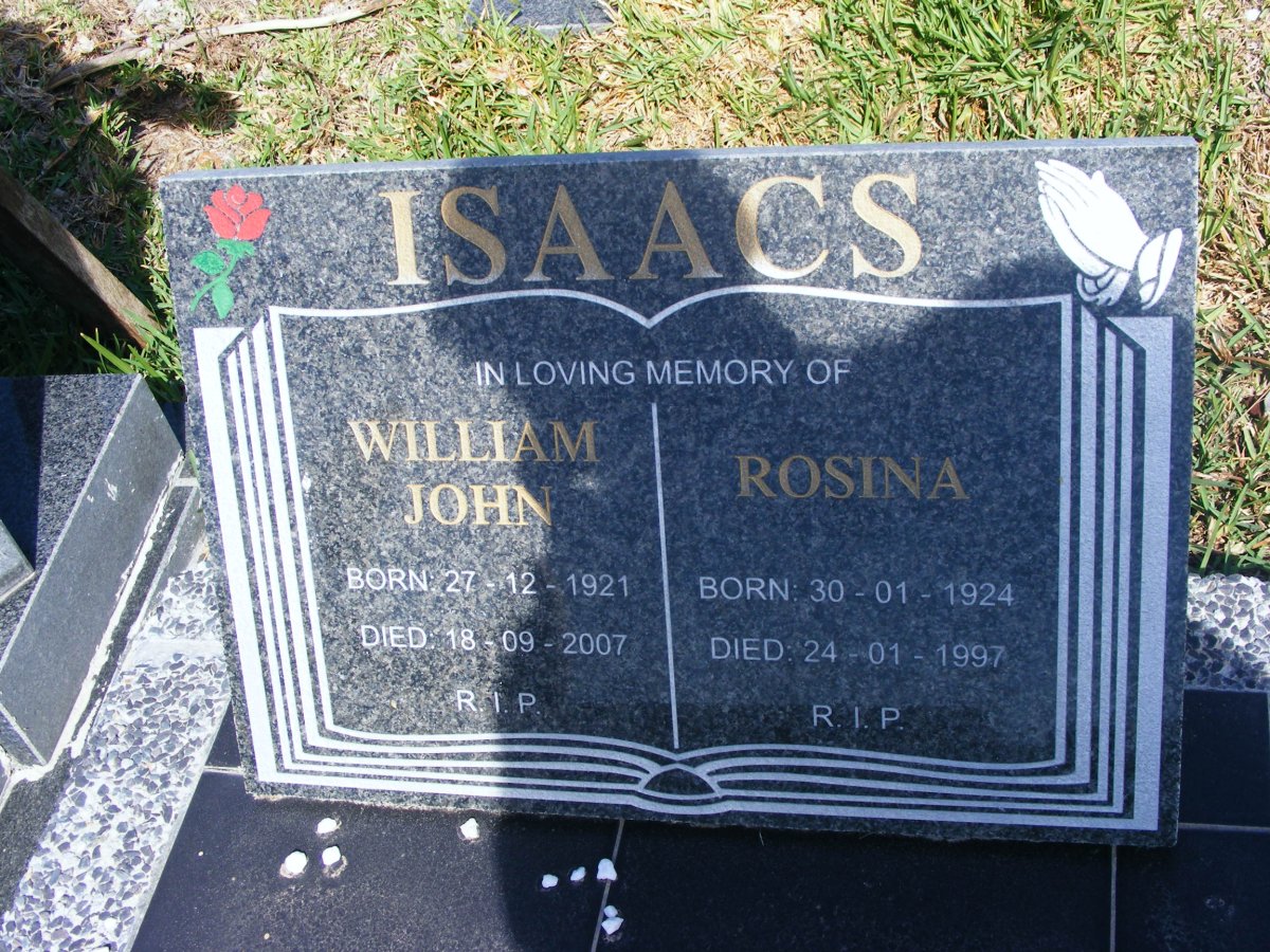 ISAACS William John 1921-2007 &amp; Rosina 1924-1997