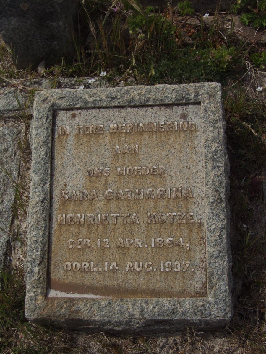 KOTZE Sara Catharina Henrietta 1854-1937